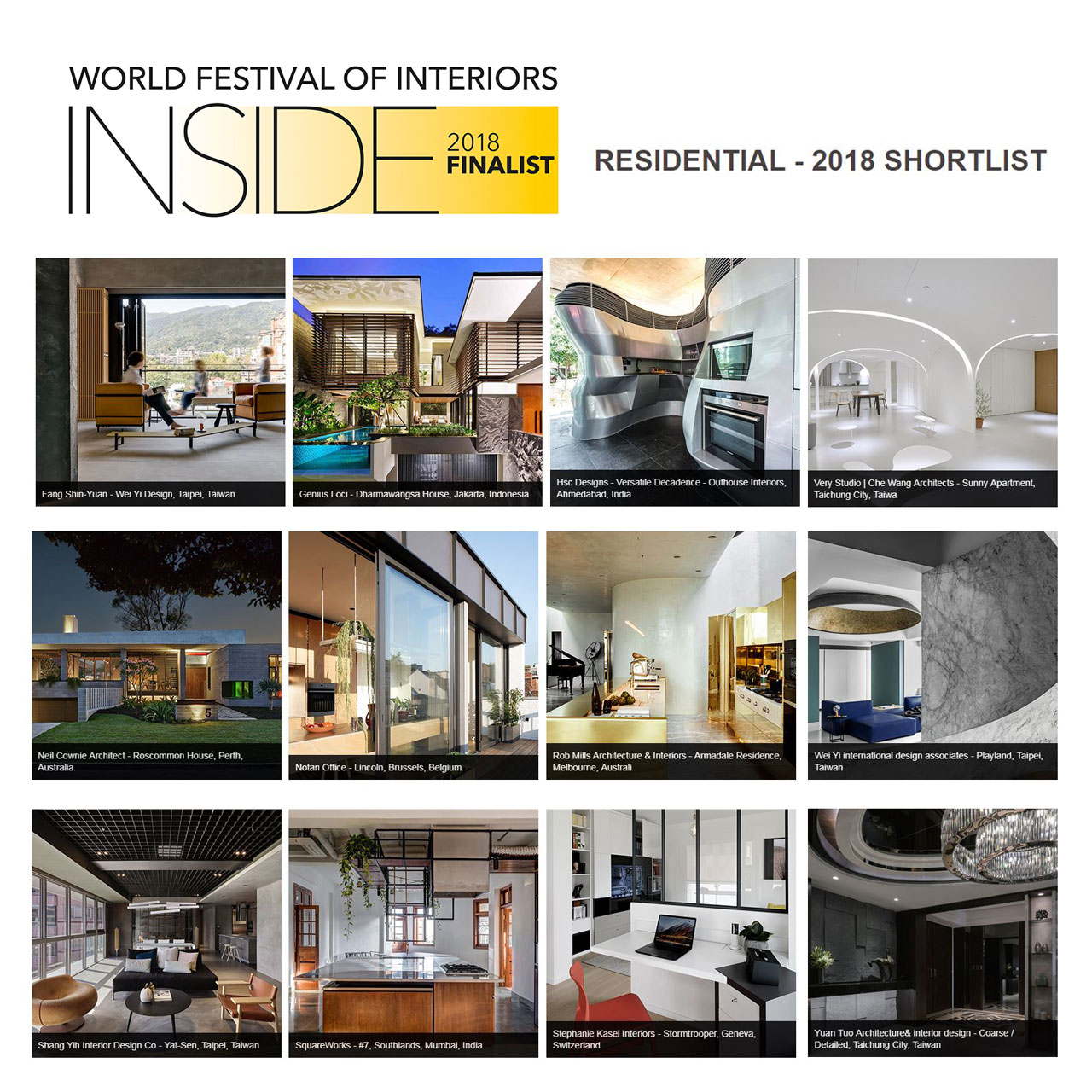 World Architecture Festival-2018-Residential Shortlisted Projects