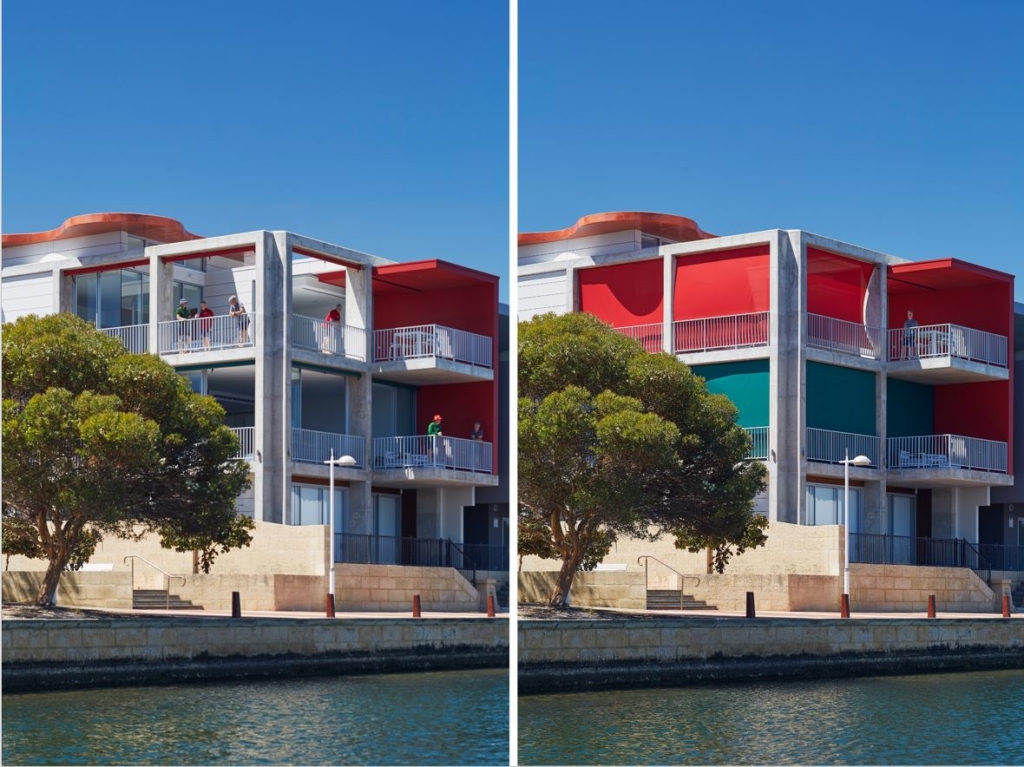 Two side views of the Cloud House