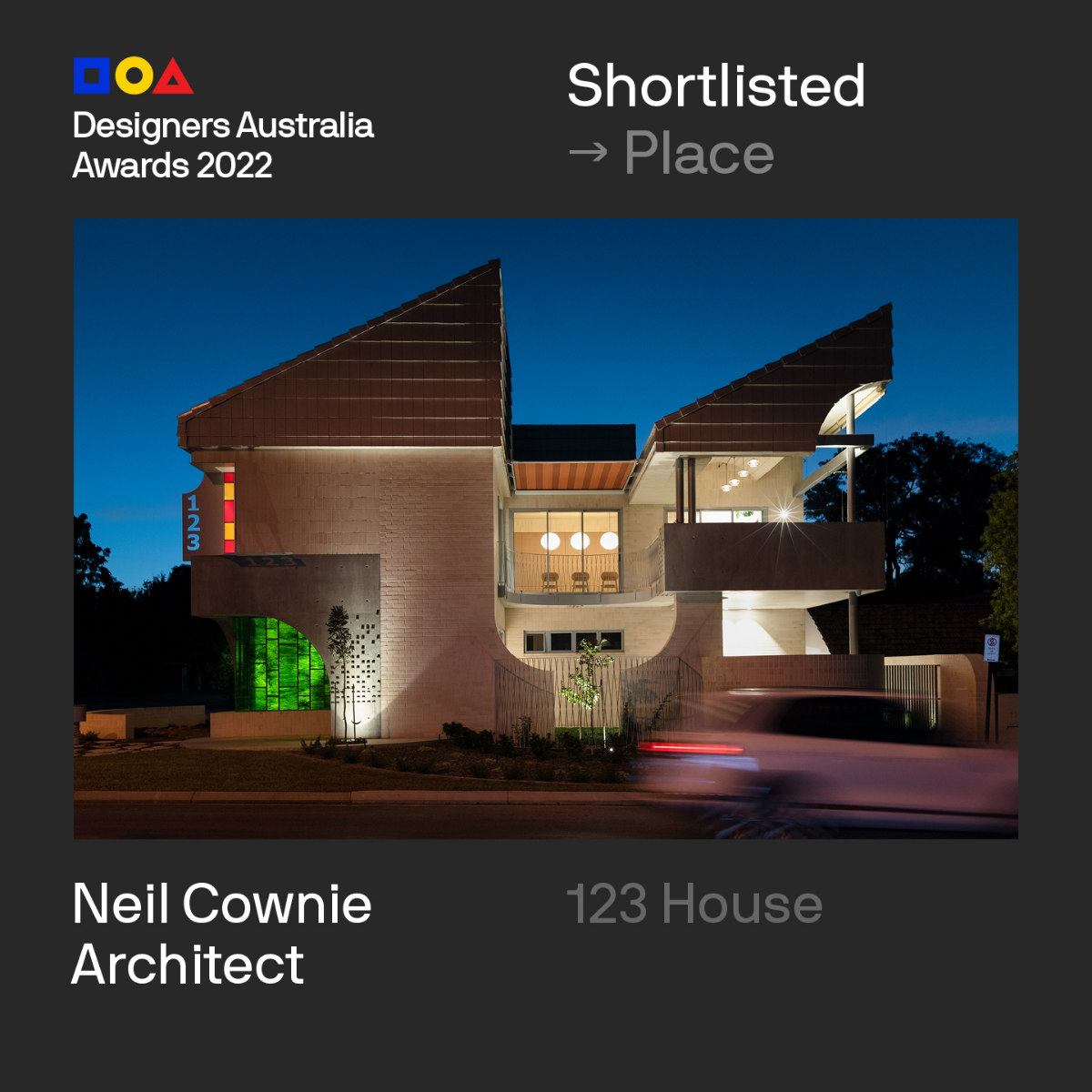 Neil Cownie Architect, Design Institute of Australia, 2022 Shortlist Nomination